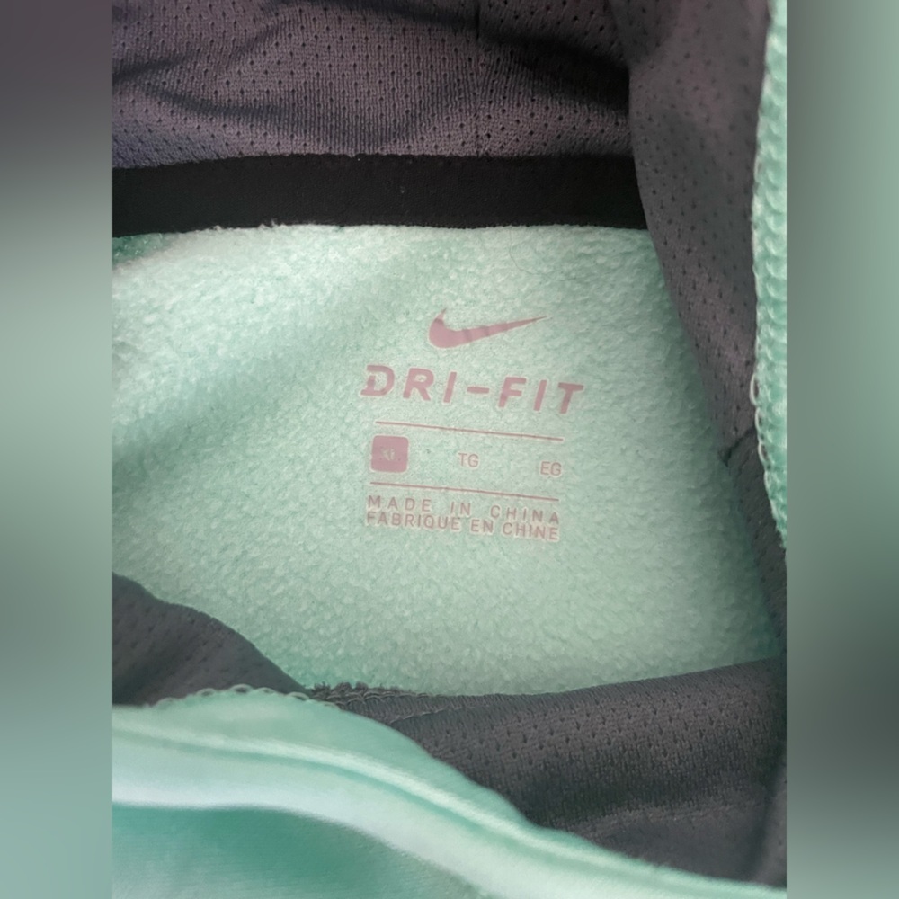 Nike teal Hoodie with thumb holes and funnel neck - Picture 5 of 6